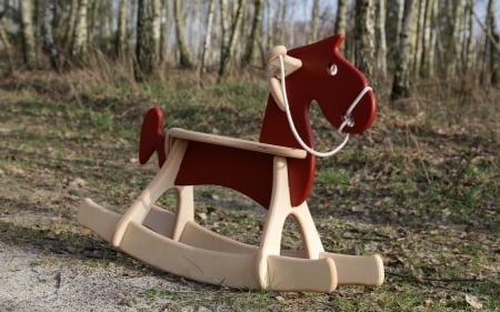 Wooden Horse - childhood, toy, wooden, hiorse