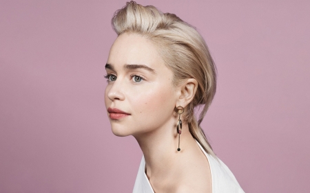 Emilia Clarke - beauty, face, emilia clarke, actress, girl, pink, jewel, blonde