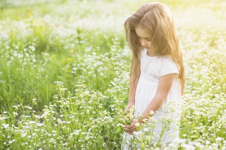 Little Girl - flowers, field, spring, girl