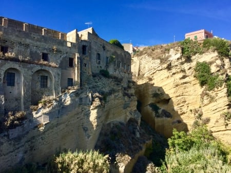 Cliff Buildings Procida Italy - procida, ancient, italy, summer, buildings, cliffs