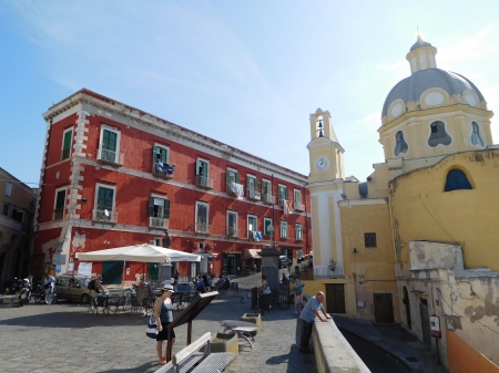 Piazza Italy - piazza, houses, italy, church, summer