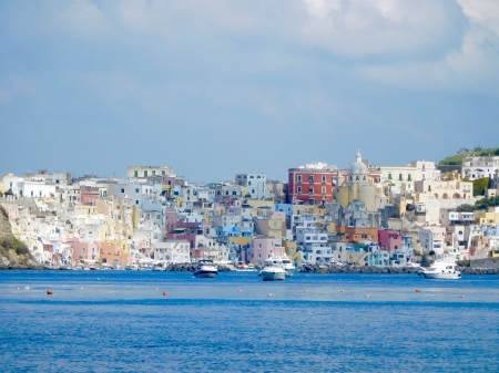 Houses of many colours Italy - procida, houses, beach, italy, colours, summer, sea