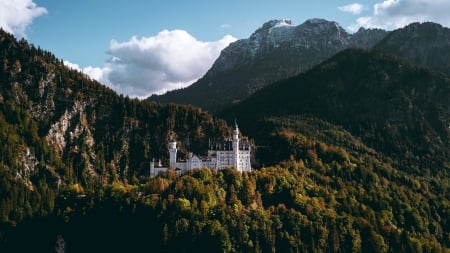 Neuschwanstein Castle, Germany - germany, mountains, castle, medieval