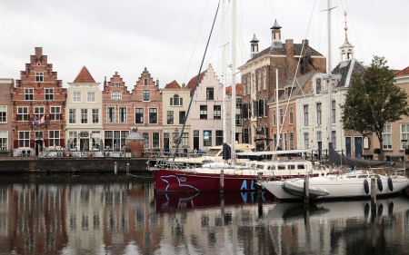 Goes, Netherlands - Goes, canal, yachts, harbor, Netherlands, houses