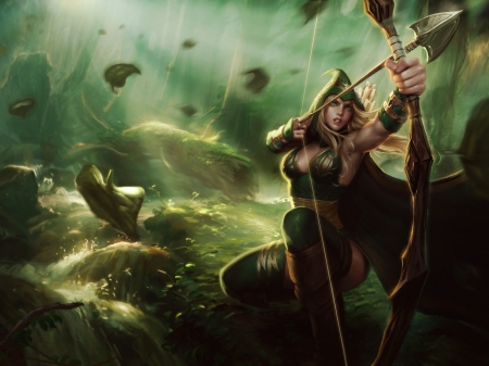 Ashe - girl, game, lol, league of legends, ashe, fantasy, archer