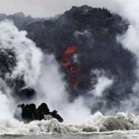 Lava Flow Into Ocean Pahoa