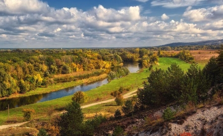 Beautiful nature - cloud, river, nature, sky