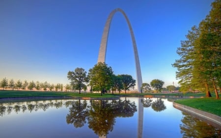 Gateway to the West - reflection, america, water, park, monument