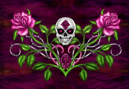 gothic-skull - deutschland, gothic, rose, rosa