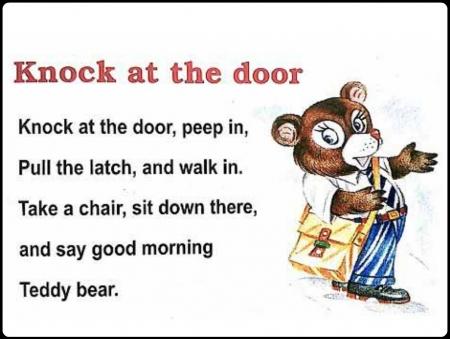 KNOCK AT THE DOOR - DOOR, NURSERY, KNOCK, RHYME