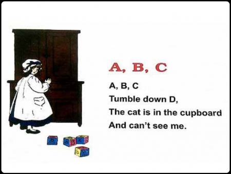 A, B, C, - CARD, NURSERY, RHYME, COMMENT