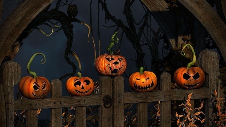 Pumpkin Guard - halloween, hallows eve, Pumpkins, guard