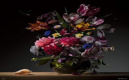 Beautiful Flowers - Vase, Bouquet, Flowers, Still life