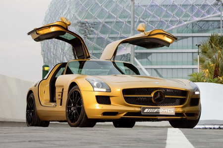 Mercedes SLS AMG Desert Gold - amg, sls, car, mb, tuning