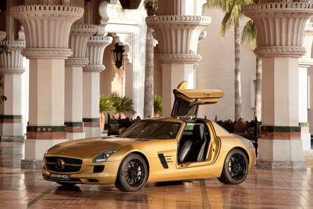 Mercedes SLS AMG Desert Gold - amg, sls, car, mb, tuning