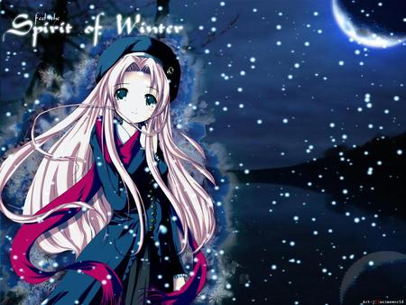 The Spirit of Winter - winter, anime, spirit, snow