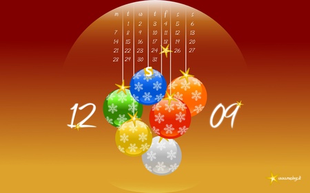 Rounded XMas - january, balls, december, new year