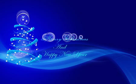 Merry Christmas And Happy New Year - awesome, blue, amazing, beauty, lovely, cool, fascinating