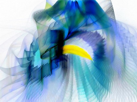 iris - transparent, yellow, abstract, blue