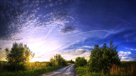 Gorgeous Sunrse During My Journey - beauty, fascinating, amazing, cool, warm, blue, lovely