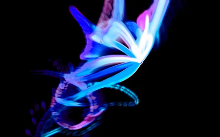 Glowing Butterfly - abstract, blue, 3d