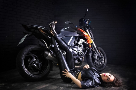 Bike girl - motorbike, girl, model, sexsy