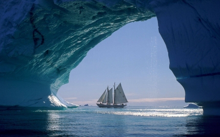 Sailboat - ocean, sailing, sailboat, arctic