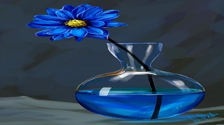 Flower - Vase, Flower, Blue, Still life