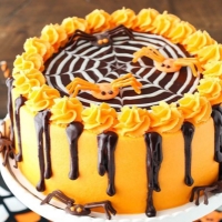 Halloween Spider Yellow and  brown cake