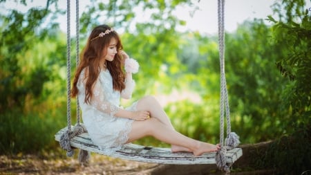 Beautiful Girl - swing, Asian, woman, model