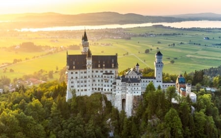 Neuschwanstein Castle, Germany - landscape, Neuschwanstein, Germany, castle