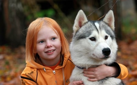 Little Girl - kid, girl, friend, dog