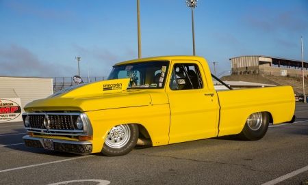 Turbocharged 71 Ford F 100 - Yellow, Pro Street, Truck, Classic