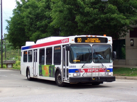 septa - street, bus, septa, tree, building