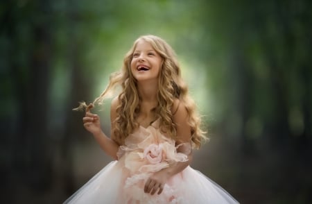 Little Girl - long hair, child, girl, dress