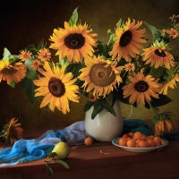 Still life with sunflowers