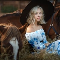 Alice Tarasenko Posing with Horses