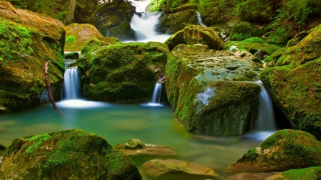 Waterfalls - nature, water, forest, waterfall