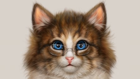 Cats_Painting_Art_Glasses - blaueaugen, deutschland, braun, cats