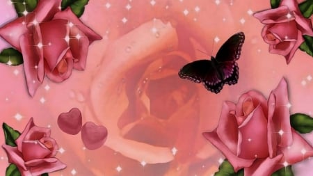 Butterfly - butterfly, deutschland, rose, rosa