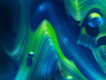 Abstract - valerii, fantasy, planet, luminos, abstract, blue, green