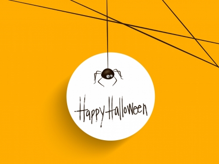 :-) - moon, vector, spider, web, white, halloween, yellow, card, luna