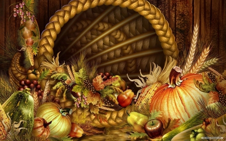 :=) - art, autumn, cornucopia, fruit