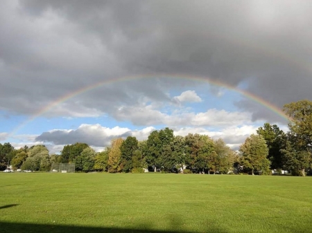 Mill Pond - new england, sky, autumn, parks, rainbows, fall time, connecticu