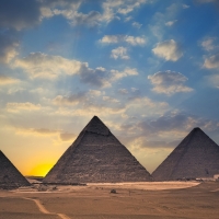 Egyptian Pyramids in the Morning