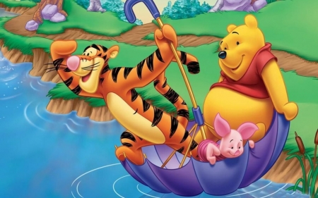 Winnie the Pooch and Friends - piglet, umbrella, tiger, Winnie the Pooch