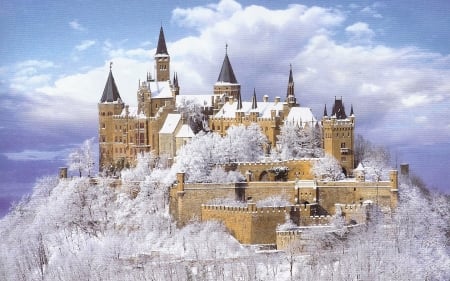 Hohenzollern Castle In Winter - snow, castle, winter, medieval, buildings, outdoors, germany