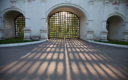 Gate in Russia - sunshine, gate, Russia, shadow