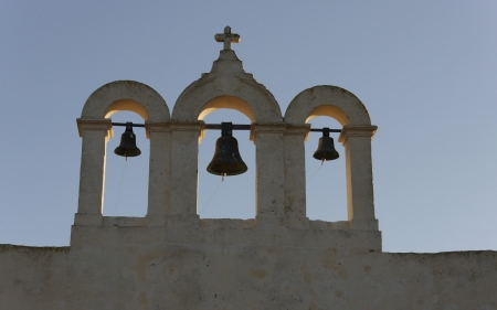 Church Bells - cross, bells, church, sky