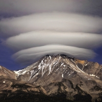 Lenticlar Clouds Over Mt. Shasta, California